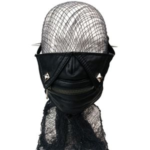 Beetlejuice zipper black face mask